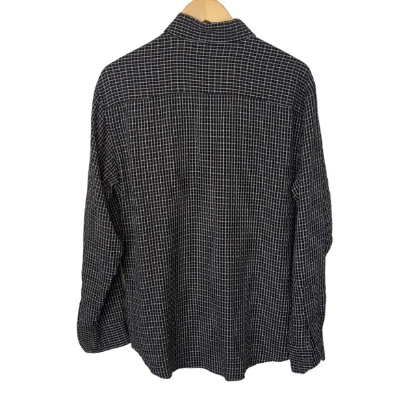Bugatchi Uomo Men’s Black White Check Long Sleeve Button Down Shirt L - Picture 2 of 11